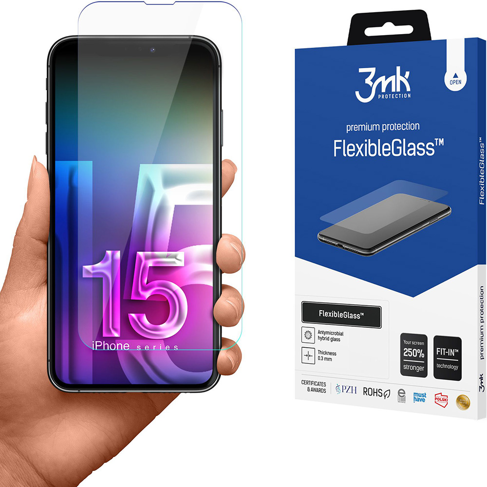 Szkło ochronne 3mk FlexibleGlass do iPhone 15 Pro